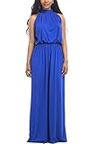 WIWIQS Women's Halter Loose A-line Casual Maxi Dress Plus Size Party Club Long Dresses