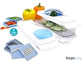 Simple Being Vegetable Chopper Slicer Dicer Cutter Grater, 6 Interchangeable Stainless Steel Blades Mandoline Julienne, Heavy Duty Multifunctional Kitchen Food Chopper