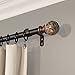 Decopolitan 29653-36BR MARBLE BALL SINGLE CURTAIN ROD SET, 36 to 72 Inches, Brown