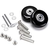 OwnMy Luggage Suitcase Replacement Wheels, Rubber Swivel Caster Wheels Bearings Repair Kits (50mm x 18mm)