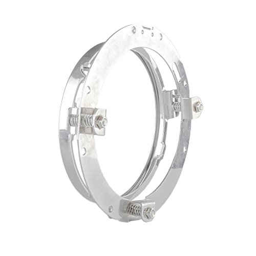 SKUNTUGUANG 7 Inch Black headlight Ring Mounting Bracket For Motorcycle Harley Davidson Road King ... (Chrome)
