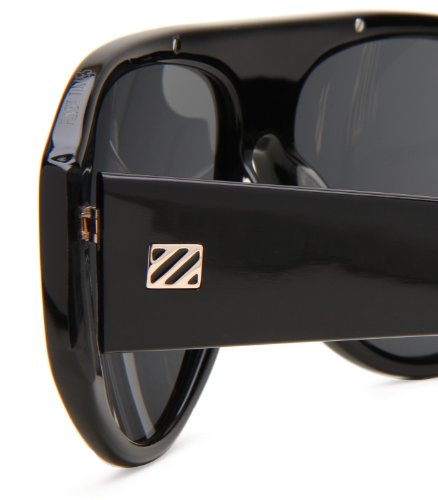 Sabre Fan Club SV72-1-1 Aviator Sunglasses,Black Gloss Frame/Grey Lens,One Size