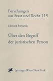 Uber den Begriff der Juristischen Person, Bernatzik, Hugo Adolf, 3211828664
