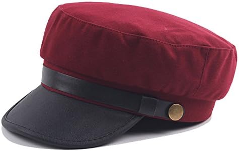 Fitted Army Cap Men Women Unisex Captain Hats Retro Style Plain Flat Caps Hat