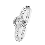 GEORGE SMITH Luxury 22mm Women's Quartz Rhinestone Small Bracelet Watch Waterproof Crystal Stainless Steel Casual Business Dress Analog Wrist Watches for Ladies