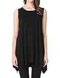 JollieLovin Womens Plus Size Loose-Fit Sleeveless T-Shirt Tank Tunic Top