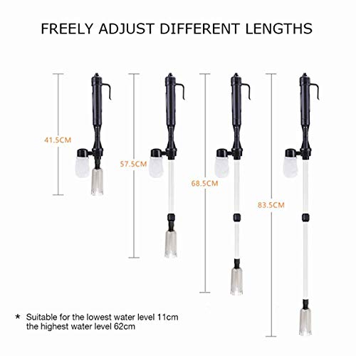 Songway Electric Aquarium Gravel Cleaner Battery Powered Fish Tank Sand Vacuum Cleaner Kit with Filter Bag Water Changer Sand Washer