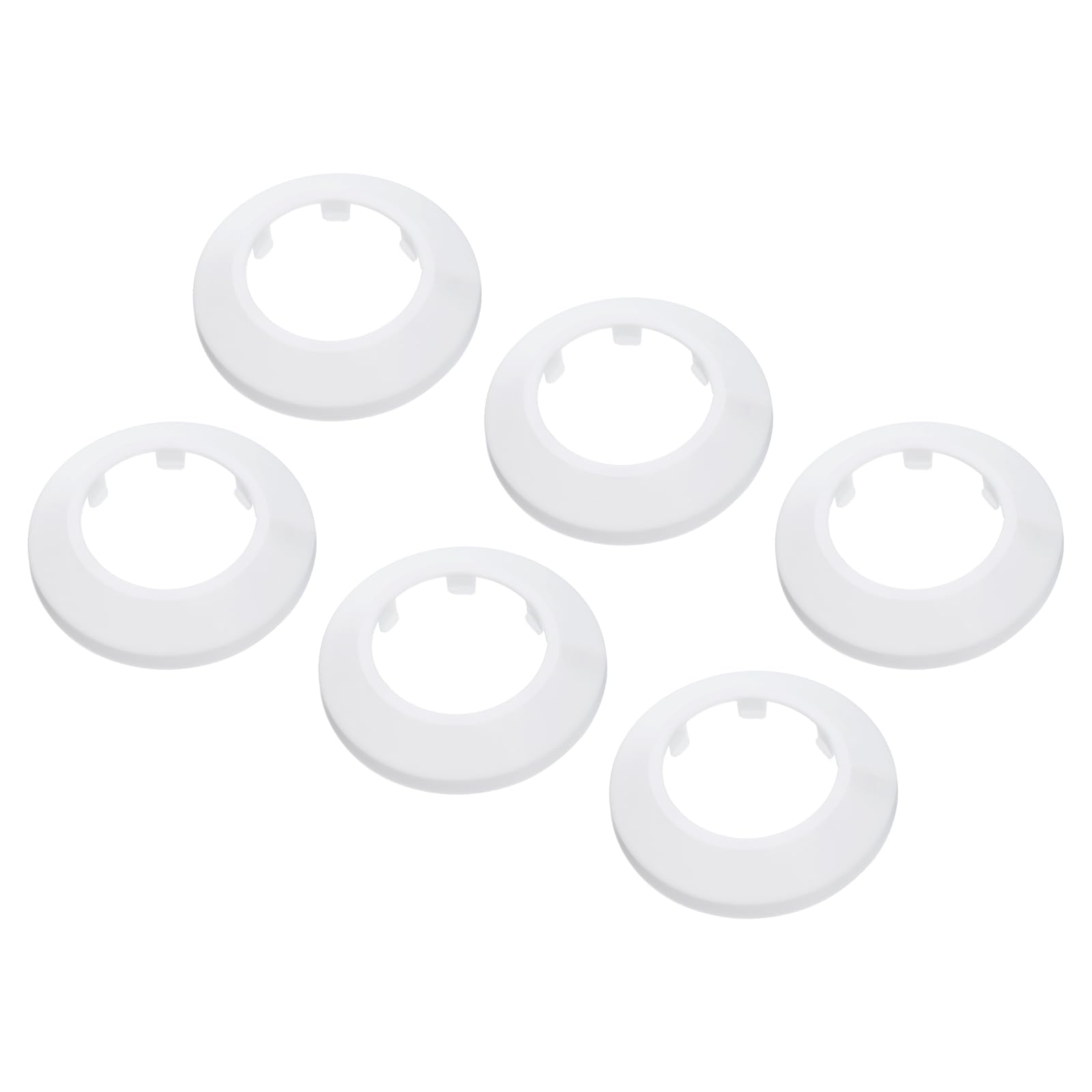 PATIKIL Water Pipe Cover Decoration Fit 1.97"/50mm, 6Pcs Flange Water Pipe PP Plastic Escutcheon Plate Collar Drain Line Cover Radiator for Wall Pipe Tube Decor, White