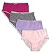T-cottons Girls Briefs 100% Cotton Assorted Colors Panties (4 Pack)