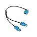 YOTENKO FAKRA Z Adapter Fakra Z Female to Y Type 2 X Fakra Z Male Connector Splitter Combiner Cable Pigtail RG174 20CM