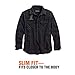 Harley-Davidson Official Men's Over-Dyed Plaid Slim Fit Shirt, Plaid/Black
