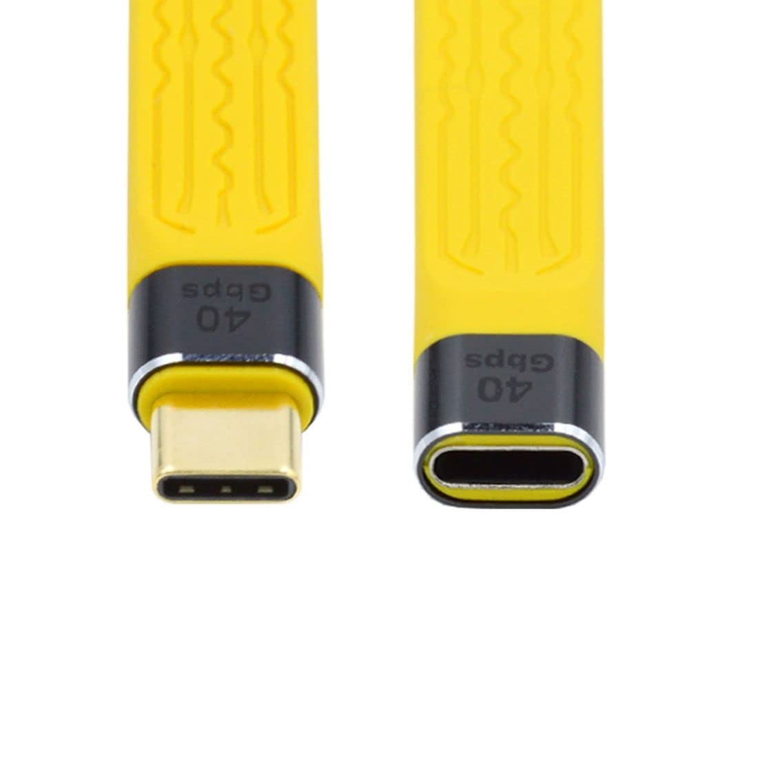 chenyang CY USB C to USB C Cable,USB C USB4 Extension Cable Slim Flat Male to Female 40Gbps with 100W Charging and 8K@60Hz Compatible with Thunderbolt3/4 13cm Yellow — image 1