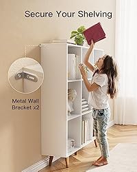 Pipishell 5-Tier Bookshelf, Tall Bookcase Storage