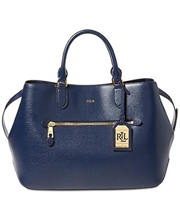 Lauren Ralph Lauren Saffiano Sabine Medium Satchel (Navy)