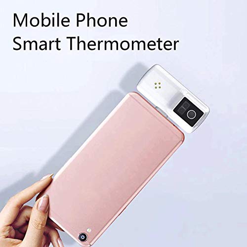 BiuBuy No-Touch Forehead Thermomètre, Infrared Thermomètre for Adult and Kids, Digital USB Type Cellphone Thermodetector, ℃ / ℉ Adjustable (White, Lightning)
