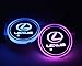 2pcs LED Car Cup Holder Lights for Lexus, 7 Colors Changing USB Charging Mat Luminescent Cup Pad, LED Interior Atmosphere Lamp