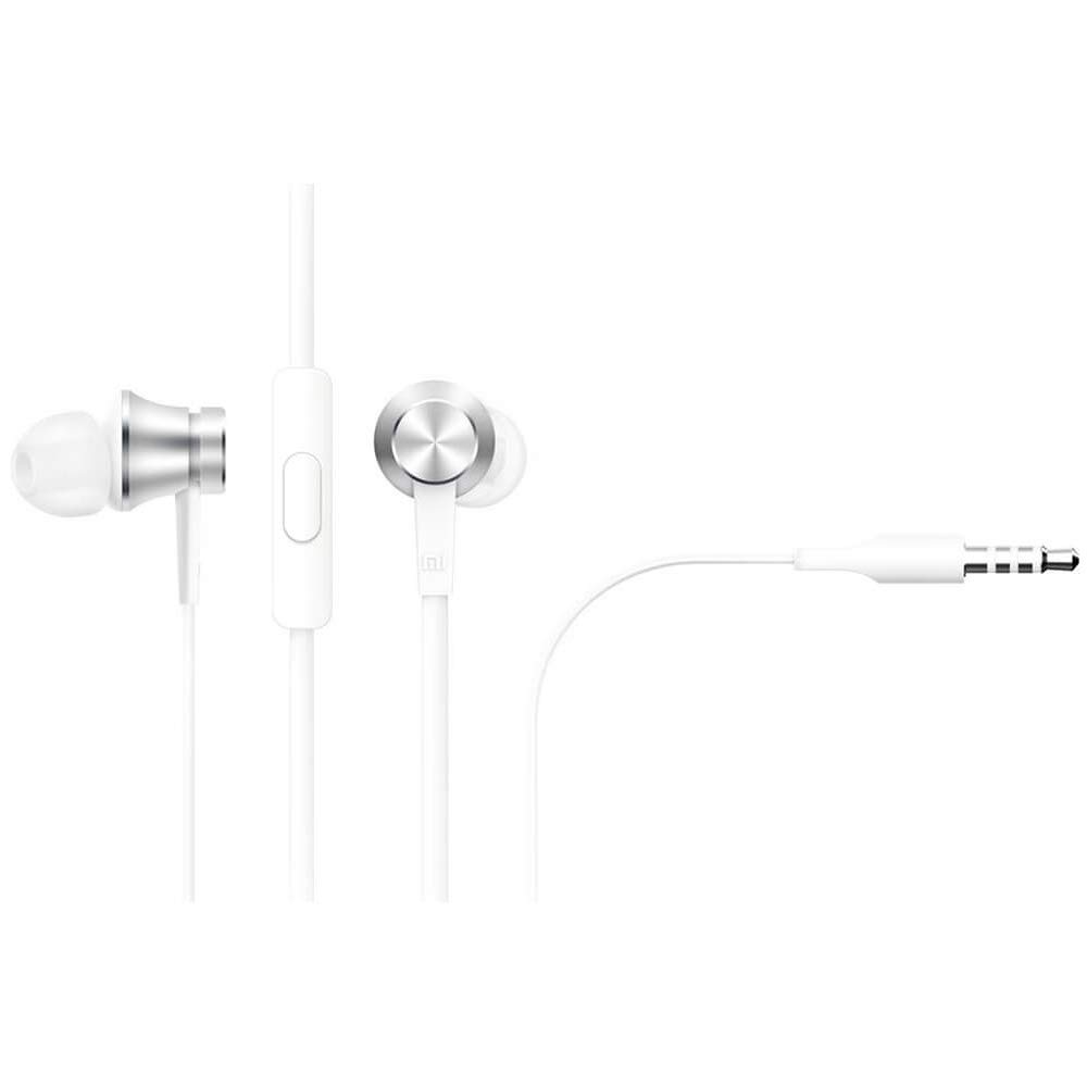 XIAOMI Mi In-Ear Headphones Basic, Sleek Aluminium Chamber, Tangle-Free Cable, Aerospace-Grade Metal Diaphragm, Mi Phones, Android and iOS-Silver 362891
