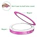 Portable Charger LED Makeup Mirror Compact Power Bank 3000mAh as Gift for Friends,Girls,Mom etc with 1x/3x Magnified Vanity Mirror (Pink)