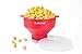 JustNile Collapsible Silicone Popcorn Popper Bowl, Healthy Popcorn Popper for Microwave, Homemade Popcorn, Hot Air Popcorn Maker, 100% Free of BPA and PVC - Red