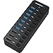 Sabrent 60W 7-Port USB 3.0 Hub + 3 Smart Charging Ports with Individual Power Switches and LEDs Includes 60W 12V/5A Power Adapter (HB-B7C3) primary