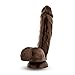 Eden Adult Sex Toy - Handcrafted Realistic Dildo with Suction Cup - 8.5 Inch Long - Flexible Lifelike Thick Dildo with Curved Shaft for G spot Clitoral Anal Stimulation - Women Men & Unisex - Brown