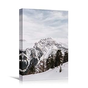 signwin Canvas Wall Art Snowy Tops Cool Dramatic...