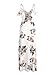 Simplee Apparel Women's Strap Ruffle Cold Shoulder Floral Print Wrap Maxi Dress Beach,White,8
