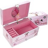 TAOPU Sweet Musical Jewelry Box with Pullout Drawer and Dancing Ballerina Girl Figurines Musical Box Jewel Storage Case for Girls
