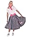 Hip Hop 50's Shop 1950s Adult 4 Piece Poodle Skirt Costume Outfit for Women with Accessories (glasses, socks, scarf) (XLarge/XXLarge, Gray)