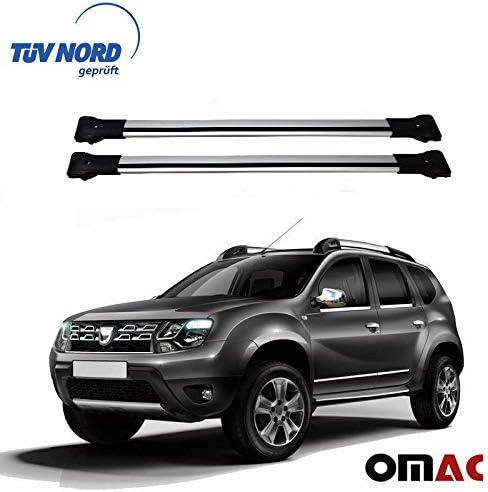 Roof Racks Lockable Cross Bars Carrier Cargo Racks Rail Aluminium Silver Set 2 Pcs with TUV CERT