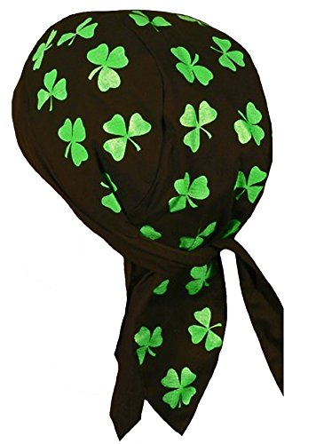 Irish Skull Cap St. Patrick's Day Shamrock Clover Doo Rag Bandana Du Wrap