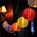 LOKATSE HOME 13 Ft 20 LED Nylon Colorful Paper Lantern String Lights Outdoor Indoor for Weddings, Christmas,Garden, Halloween, Bedroom Party Decoration