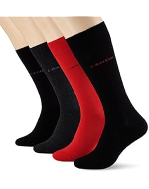Calvin Klein 4-Pack Holiday Men's Socks Gift Box, Black/Grey/Red