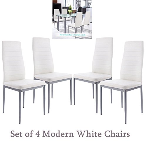 Kaluo 4pcs Modern Dining Chair, Durable Metal Leg and PU leather Chair for Kitchen, Dining, Bedroom, Living Room, Up to 150KG/330LB