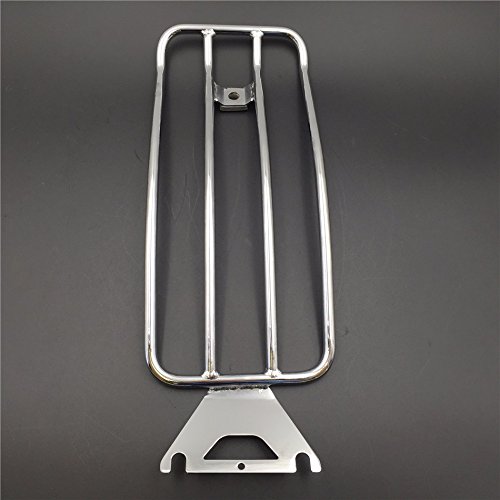 HK MOTO Motorcycle Chrome Steel Rear Shelf Fender Rack Plated Luggage Shelf 14"x6" For Harley Davidson FLHR Road King FLHRC FLHRS FLHT Electra Glide FLHX Street Glide FLTR Road Glide
