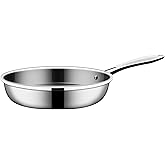 Nuwave Designs- 12" Fry Pan, Skillet, Even-Heating Technology, 3 Layer 18/10 Stainless Steel, Tri-Ply & Heavy-Duty Construction, PTFE PFOA PFOS Free,10 -Yeär Wärranty