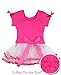 RuffleButts Little Girls Ruffled Tutu Leotard - Fuchsia/White - 2T/3T