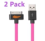 2 PCS Apple MFI Certified 3.2Feet(1.M) Charging and Sync Cable for Iphone 4s Iphone 4 Iphone 3gs,ipad Ipad 2 Ipad 3,ipod Touch 4th,Ipod Nano 6th (2pcs rose red +1 pcs WonderfulDirect brand Mini Stylus Touch screen Pen as a gift)