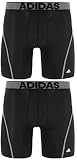 adidas Men's Sport Performance Mesh Midway Underwear (2-Pack), Black/Grey Black/Grey, LARGE