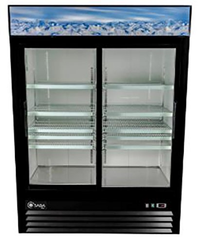 Click Here to See More Images Saba Air SGDM-45RS Two 2 Glass Door Merchandiser Refrigerator Cooler Sliding Door