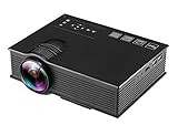 1200 Lumens 800 480 Led Projector, Multimedia Portable Mini Lcd Projection Home Theater Cinema Support Hd 1080P Game video, For PC Laptop Iphone Galaxy Mac.