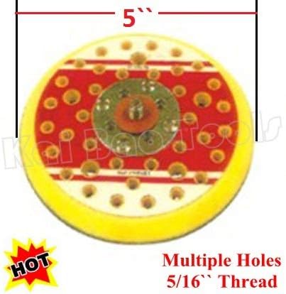 Lysee 5inch Sanding Pad Multiple Holes 125mm Backing Pad Multi Hole Abrasive Sander Disc Pad Hook and Loop 5/16 for Air Polisher