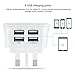 HAWEEL UK Wall Charger 4 USB Port 3 Pin Plug Max 3.1A with ROHS, CE and BS Certificate for iPhone X/ 8/ 8 Plus/ 7/ 7 Plus/ 6/ 6s Plus, iPad, Samsung and other Chargable Devices (UK Plug Type 2)