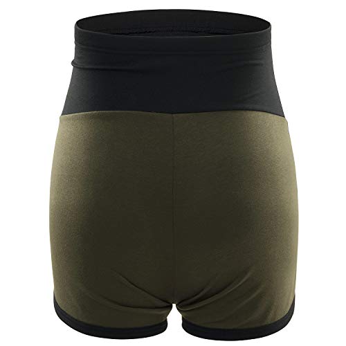 Maternity Active Shorts Summer Cotton Lounge Pregnancy Short Pants High Rize Green XL