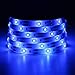 Blue LED Strip Lights - 2018 New Design Battery Powered LED Light Strip Kit with 6.6FT 2M SMD 3528 IP65 Waterproof Super Bright LED Tape Light, Battery Case