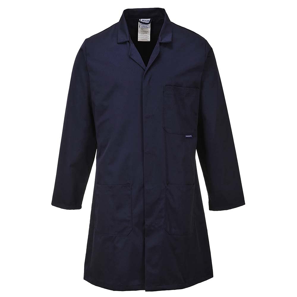 Portwest C852 Engineering Lab Coat Hard Wearing Food Hygiene General Laboratory Workwear Uniform Overcoat Navy XX-Large