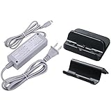 PEGLY P-SET3 Power AC Charger Adapter for Nintendo Wii U Game Pad with Black Cradle and Stand Set Gamepad Charger