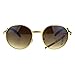 SA106 Retro Art Nouveau Vintage Style Small Metal Frame Sunglasses Round Yellow Gold