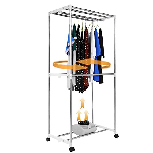 Garment Rack, Detachable Clothes Racks with Wheels, Clothes Dryer/Heater