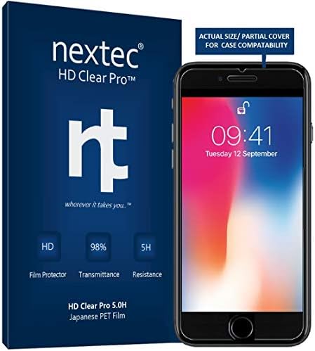 nextec iPhone 7 Screen Protector Glass, (2 Pack) for iPhone 7 Tempered Glass Screen Protector (HD Clear Pro2 9.0H) 3D Touch/Case Compatible - Corning Gorilla Glass